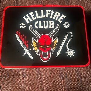 STRANGER THINGS HELLFIRE CLUB TIN LUNCHBOX. BRAND NEW.